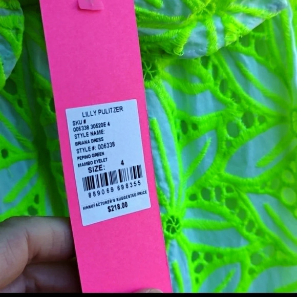 Lilly Pulitzer Brianna Dress Green Eyelet Size 4 NWT - Picture 5 of 10